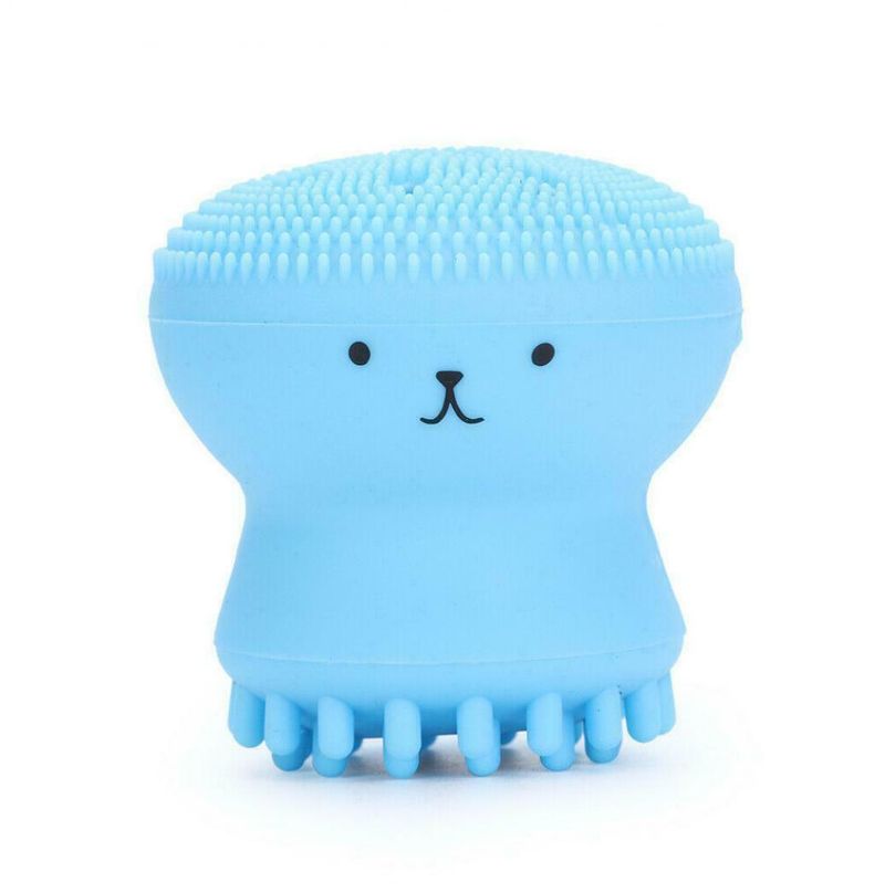 Dispozitiv curatare faciala si exfoliere din silicon, cu burete absorbant, deschide porii si inlatura delicat impuritatile, Neo™ Octopus, Bleu