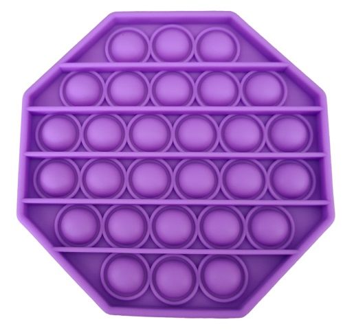 Jucarie antistres din silicon, Push Pop Bubble, Pop It, Neo Toy, forma hexagon, Mov, 12x12x1.5cm