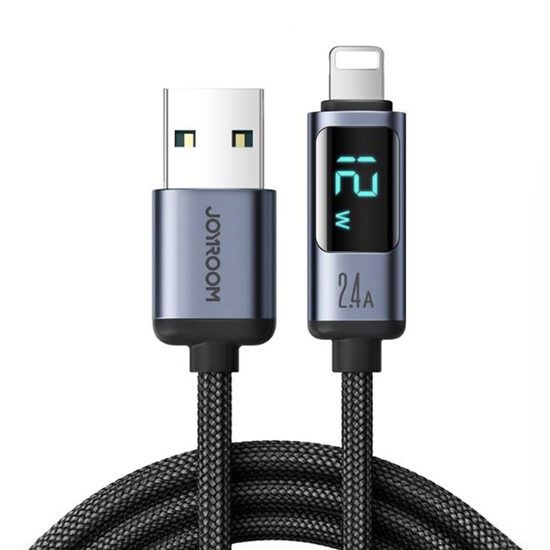 JoyRoom - Cablu de date (S-AL012A16) - USB to Lightning, Fast Charging 2.4A, 480Mbps, 1.2m - Black