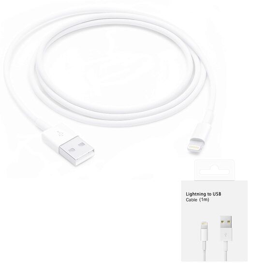 Cablu de date Apple iPhone A1480 USB la Lightning, 1m, MXLY2ZM/A, Blister, Alb
