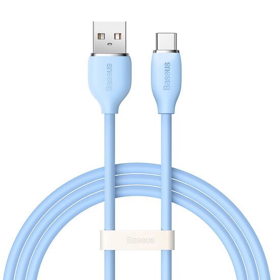 Cablu de Date USB la Type-C 100W, 1.2m - Baseus Jelly Liquid Silica Gel (CAGD010003) - Blue