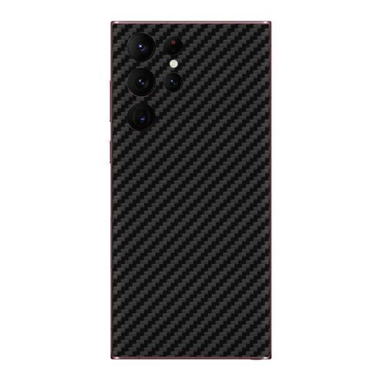 Set Doua Folii Skin Acoperire 360 Compatibile cu Samsung Galaxy S24 Ultra Wrap Skin Texture Carbon Black