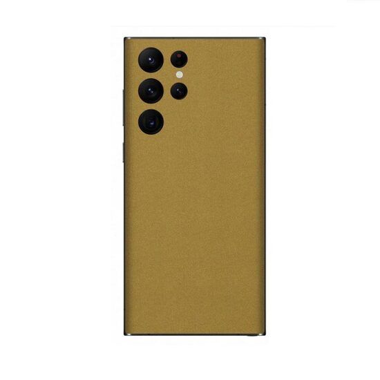 Set Doua Folii Skin Acoperire 360 Compatibile cu Samsung Galaxy S24 Ultra Wrap Skin Gold Metalic Matt