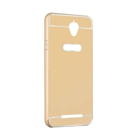 Husa Bumper Aluminiu Mirror Auriu Iberry Pentru Asus ZenFone GO 4,5 Inch ZC451TG