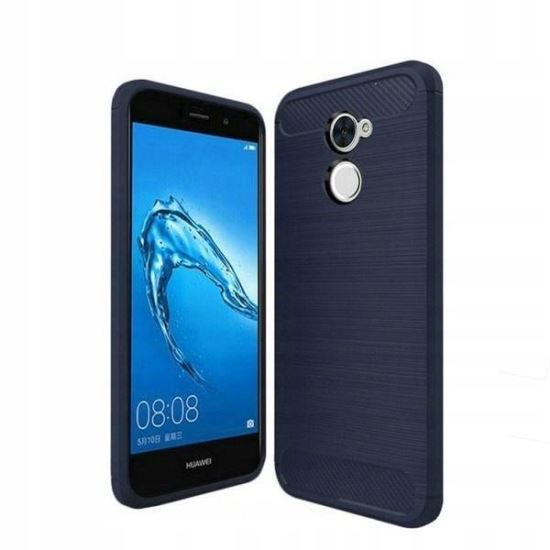 Husa Compatibila cu Huawei Y7 Prime iberry Carbon Albastru