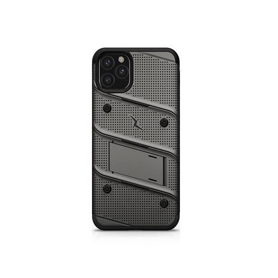 Husa Antisock Compatibila cu Apple iPhone 11 Pro Max + Folie Sticla - Zizo Bolt Armor Case Gray/Black