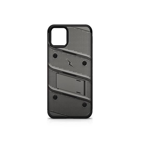 Husa Antisock Compatibila cu Apple iPhone 12 Mini + Folie Sticla - Zizo Bolt Armor Case Gray/Black