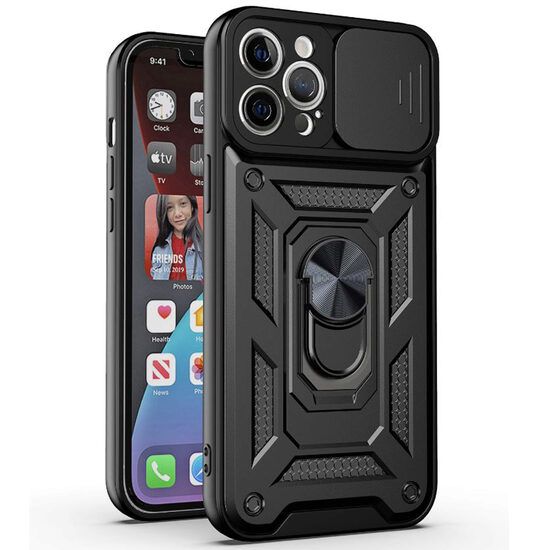 Husa Compatibila cu iPhone 12 Pro Max - Techsuit CamShield Series - Black