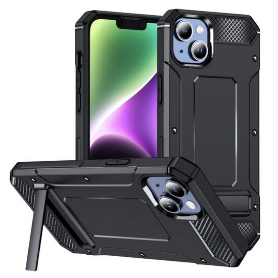 Husa Compatibila cu iPhone 13 Techsuit Hybrid Armor Kickstand Negru
