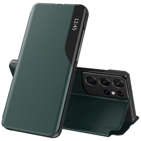 Husa Flip pentru Samsung Galaxy S21 Ultra 5G Techsuit eFold Series Verde