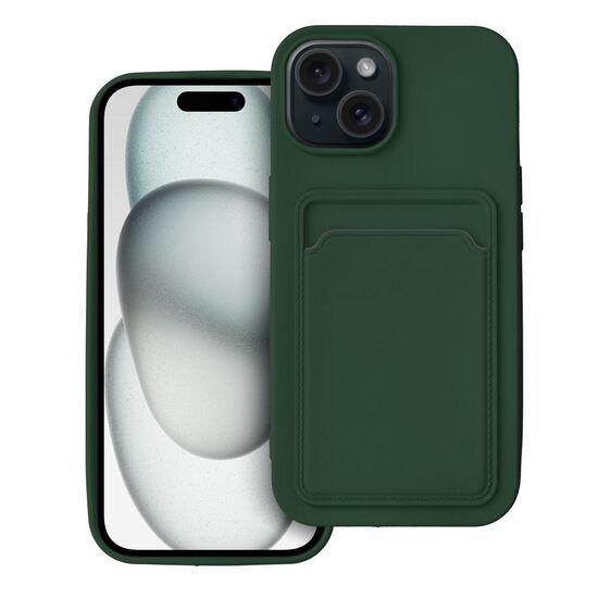 Husa Silicon Compatibila cu Apple iPhone 15 Forcell Card Case Verde