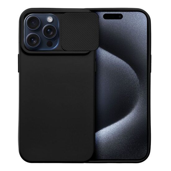 Husa Compatibila cu Apple iPhone 15 Pro iberry Slide Case Negru