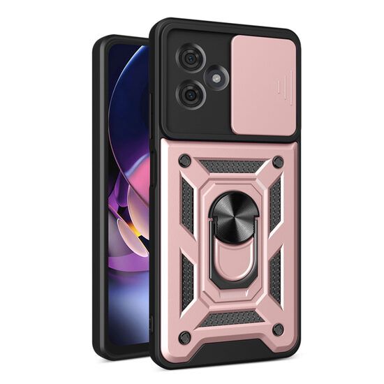 Husa cu Protectie Camera si Inel pentru Motorola Moto G54 Power Edition / G64 Marmalis CamShield Roz