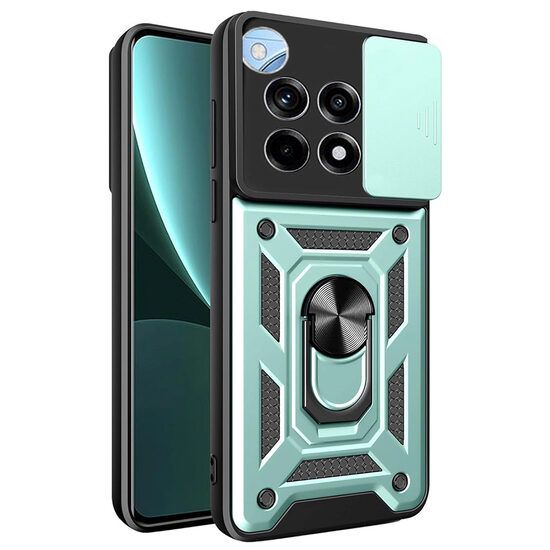 Husa cu Protectie Camera si Inel pentru OnePlus 12R Marmalis CamShield Verde