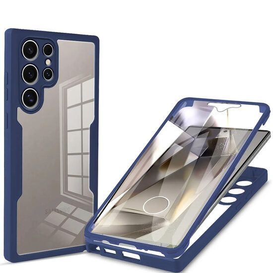 Husa pentru Samsung Galaxy S24 Ultra cu Folie de Protectie Marmalis ColorVerse 360 Blue