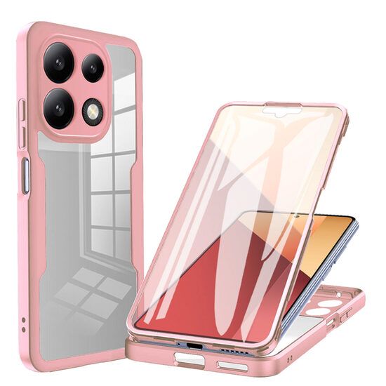 Husa pentru Xiaomi Redmi Note 13 4G cu Folie de Protectie Marmalis ColorVerse 360 Pink