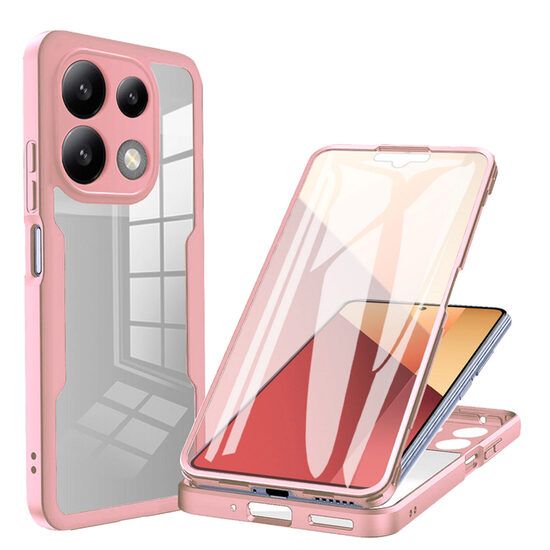 Husa pentru Xiaomi Redmi Note 13 5G cu Folie de Protectie Marmalis ColorVerse 360 Pink