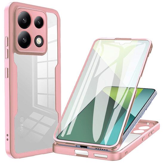 Husa pentru Xiaomi Redmi Note 13 Pro 5G / Poco X6 cu Folie de Protectie Marmalis ColorVerse 360 Pink