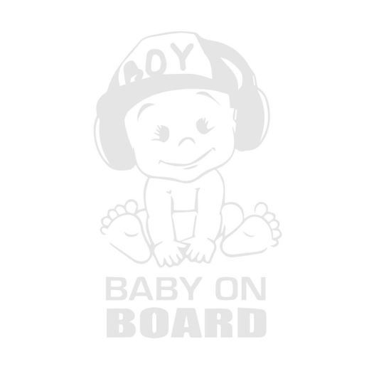 Sticker Decorativ Auto Baby On Board Boy 20 x 12 cm Model 12 Alb