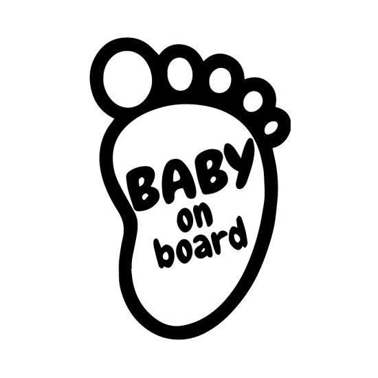 Sticker Decorativ Auto Baby On Board 18 x 12 cm Model 18 Negru