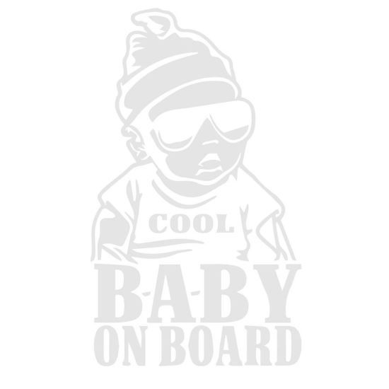 Sticker Decorativ Auto Baby On Board Cool 20 x 12 cm Model 26 Alb