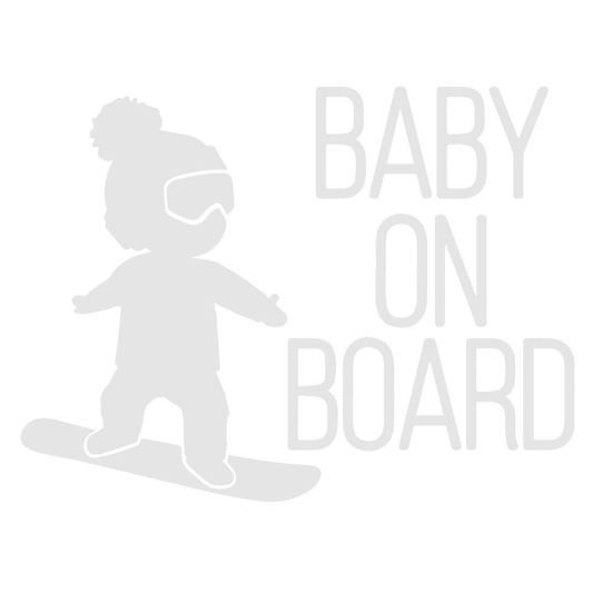 Sticker Decorativ Auto Baby On Board SnowBoard 20 x 15 cm Model 17 Alb