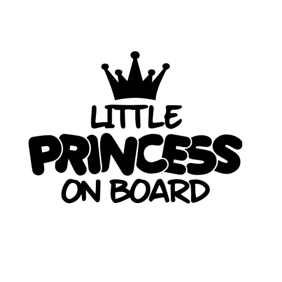 Sticker Decorativ Auto Little Princess On Board 20 x 14 cm Model 20 Negru