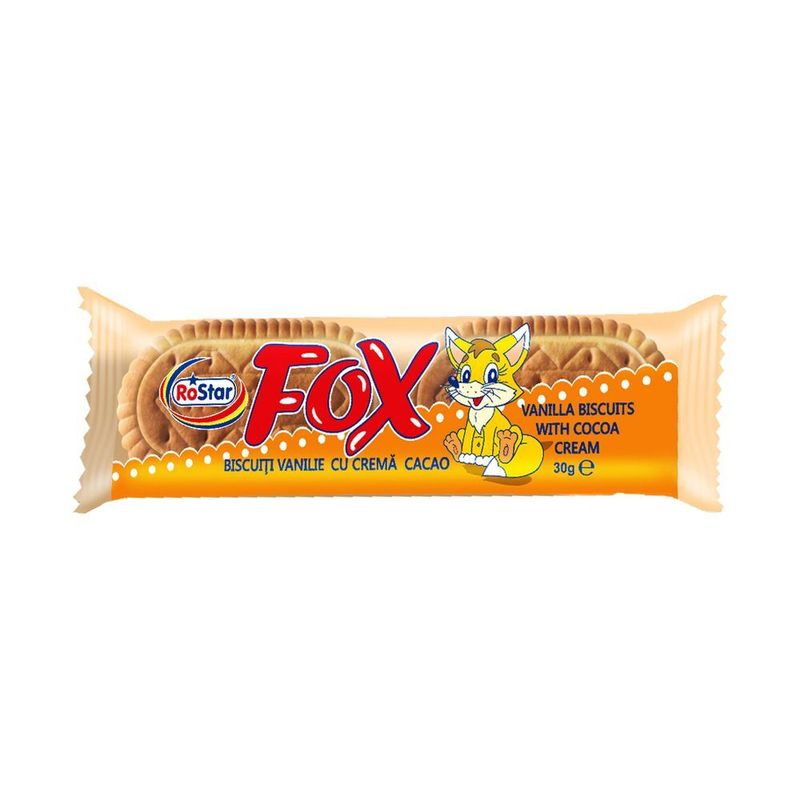 Biscuiti cu vanilie si crema de cacao Big Fox RoStar, 30g