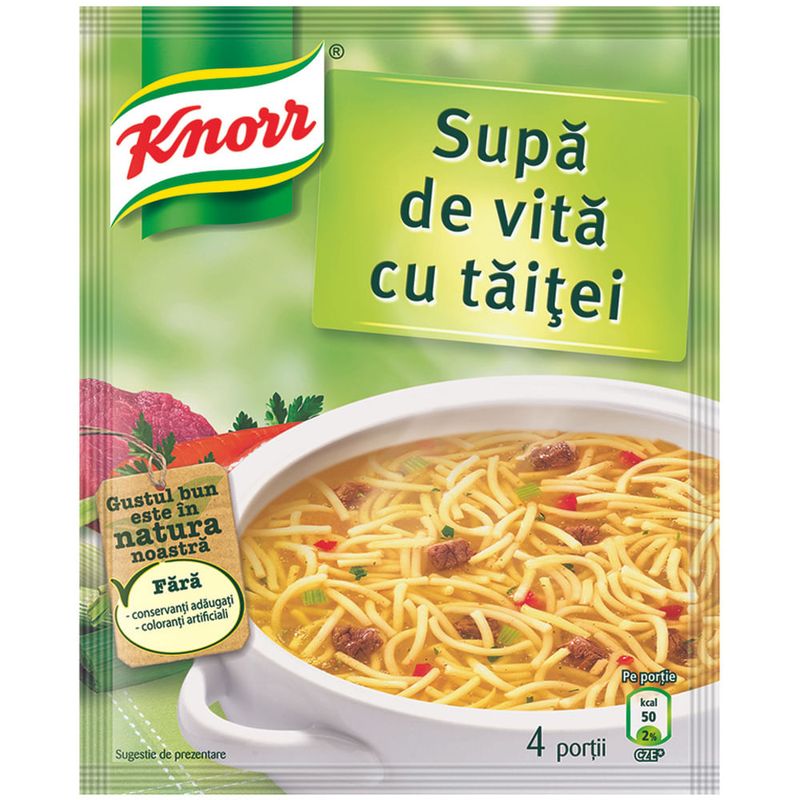 Supa Knorr cu gust de vita si taitei 59 g