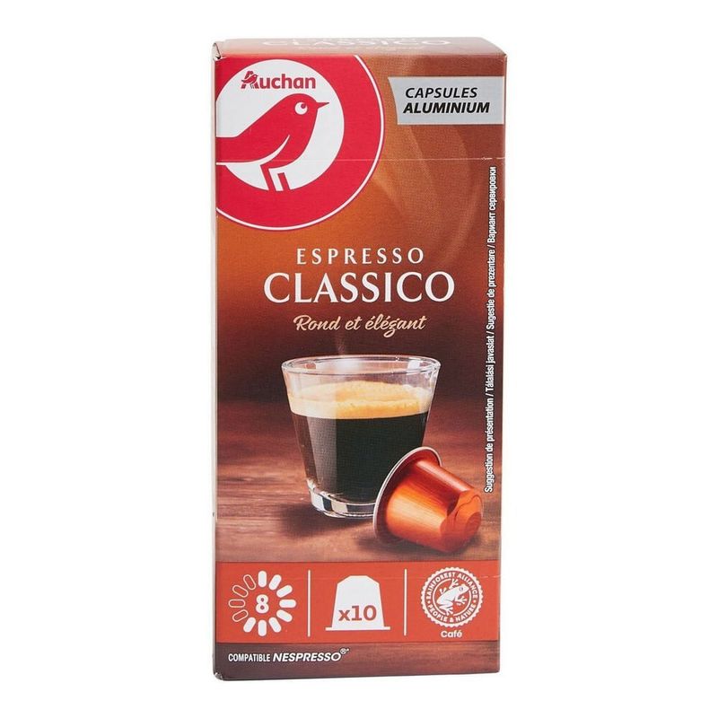 Cafea capsule espresso Auchan Nespresso, 10 capsule