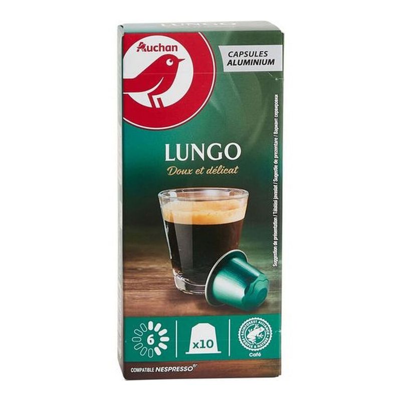 Cafea capsule lungo Auchan Nespresso, 10 capsule