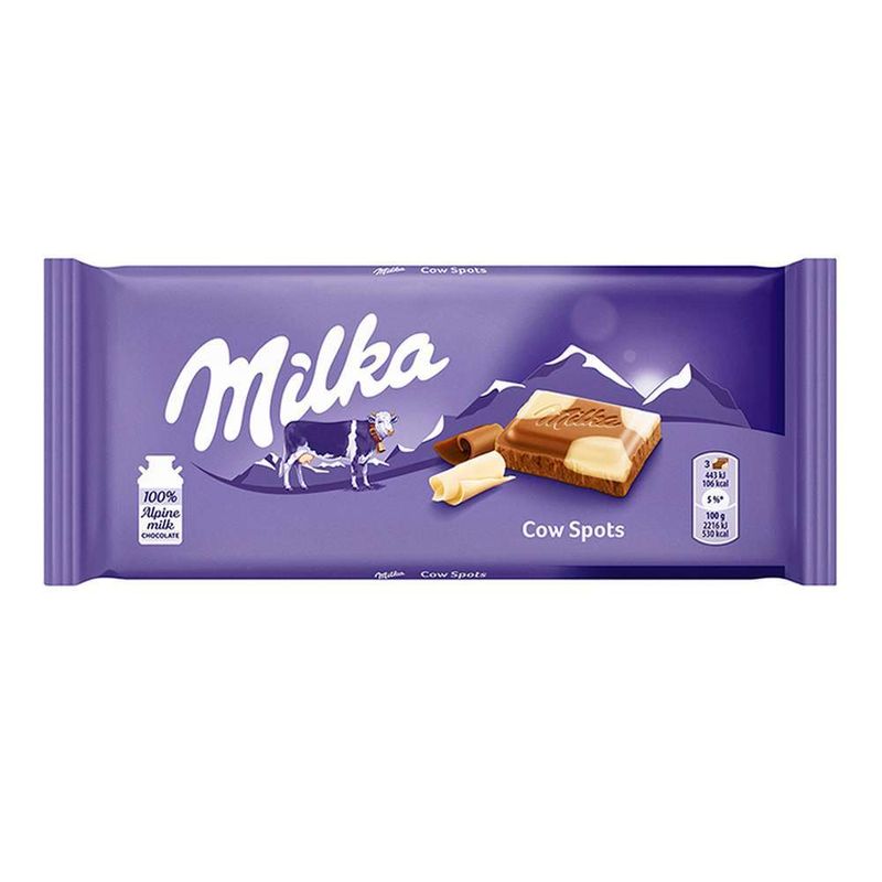 Ciocolata cu lapte si ciocolata alba Milka, 100 g