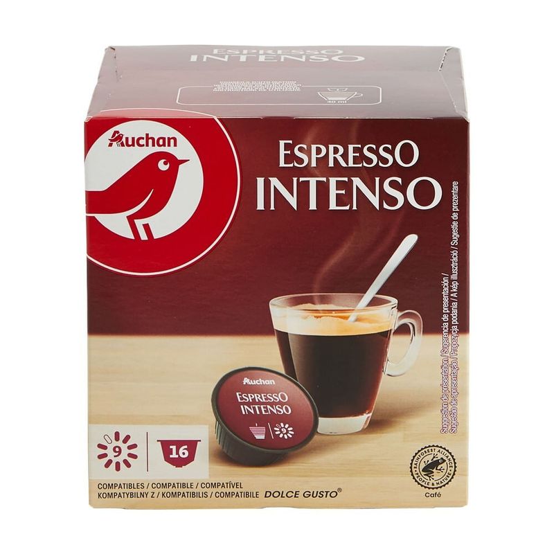 Cafea capsule espresso intenso Dolce Gusto Auchan, 16 capsule
