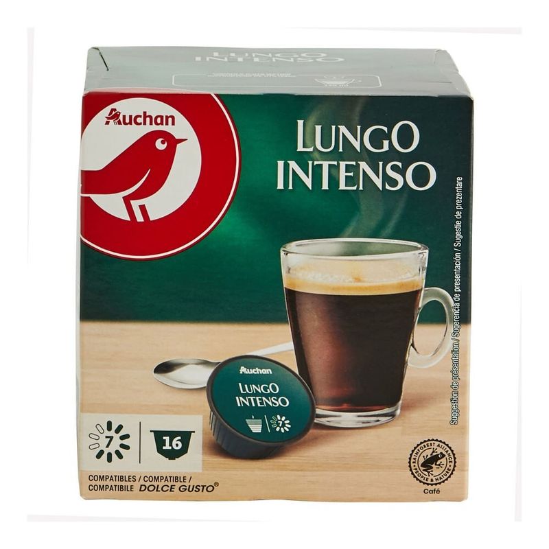 Cafea capsule lungo intenso Dolce Gusto Auchan, 16 capsule