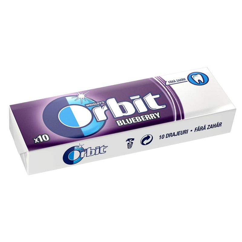 Guma de mestecat Orbit Blueberry Pastile 14 g