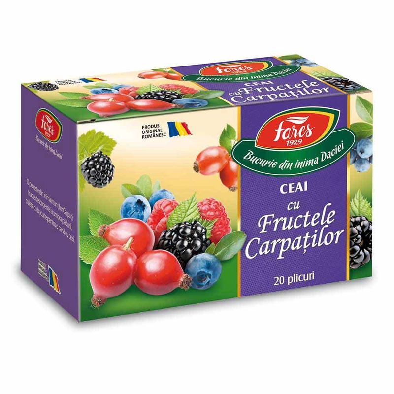Ceai Fares cu fructele Carpatilor 40 g / 20 de plicuri