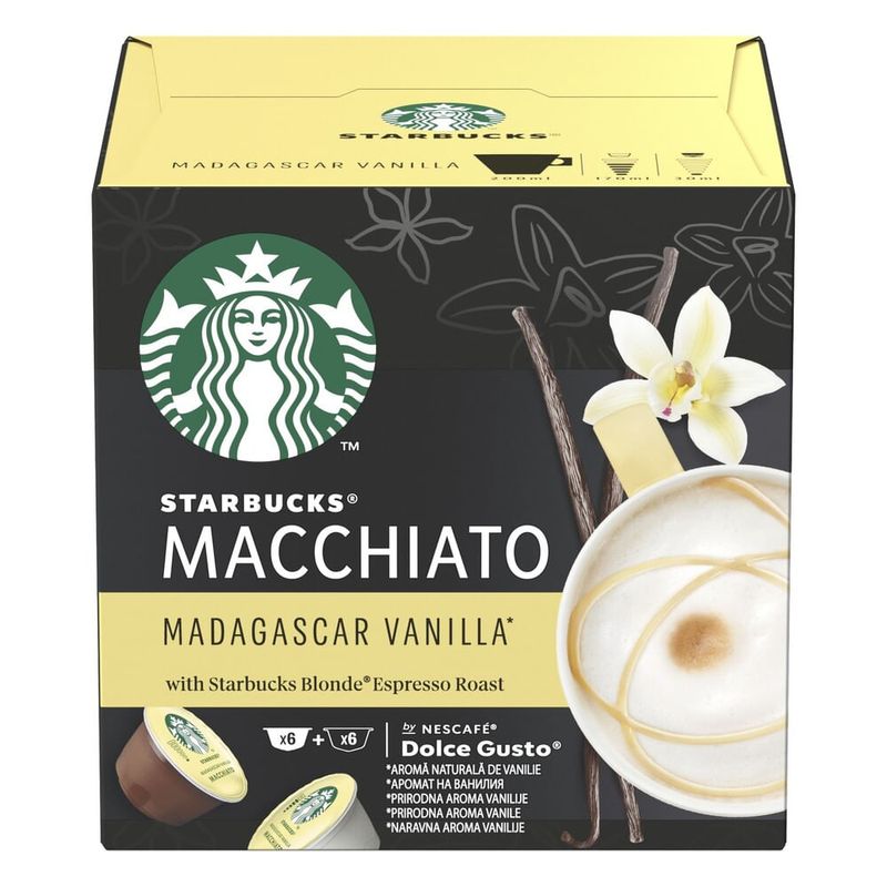 Cafea capsule vanilla machiato Starbucks Dolce Gusto, 12 capsule