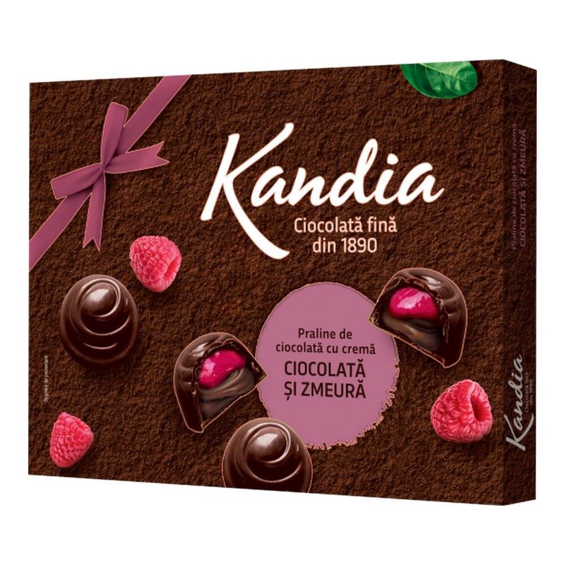 Praline cu 40% ciocolata si zmeura Kandia, 103g