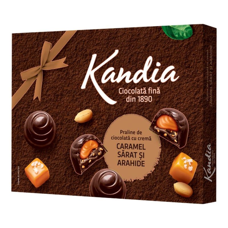 Praline cu 40% caramel si arahide Kandia, 140g