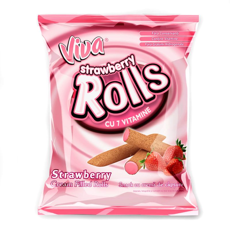 Snacks Viva Strawberry Rolls, 100 g