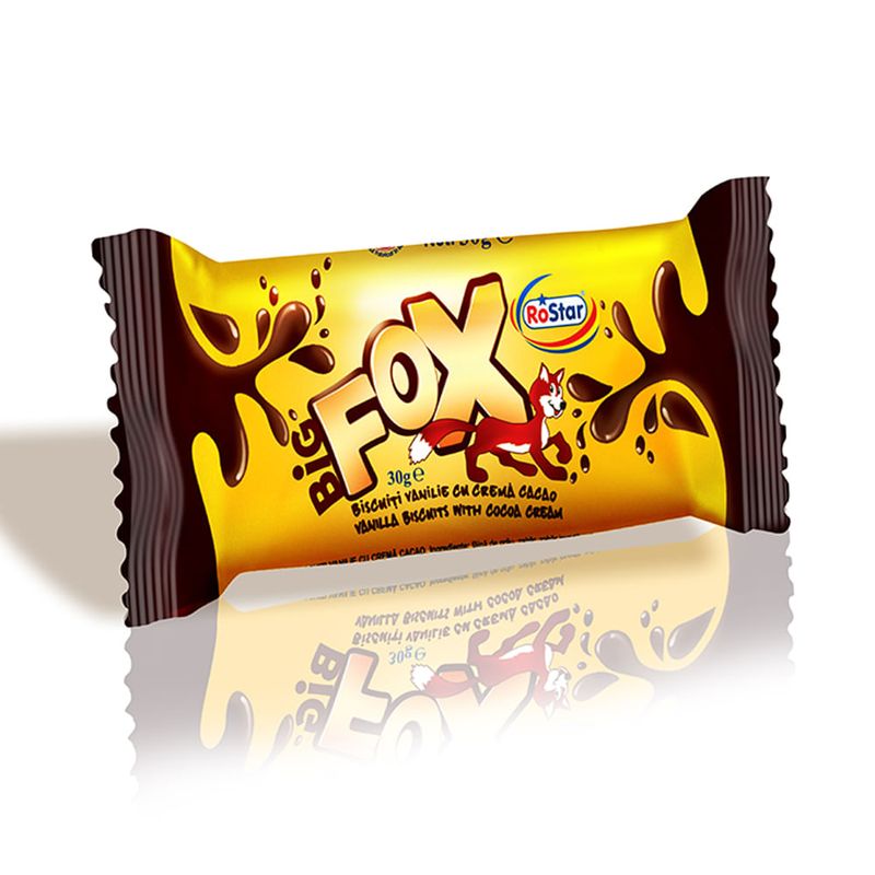 Biscuiti de vanilie cu crema cacao Big Fox RoStar, 30g