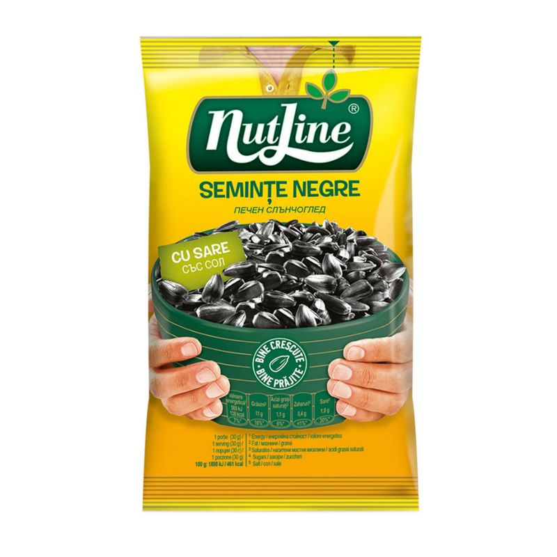 Seminte negre de floarea soarelui cu sare Nutline, 100 g