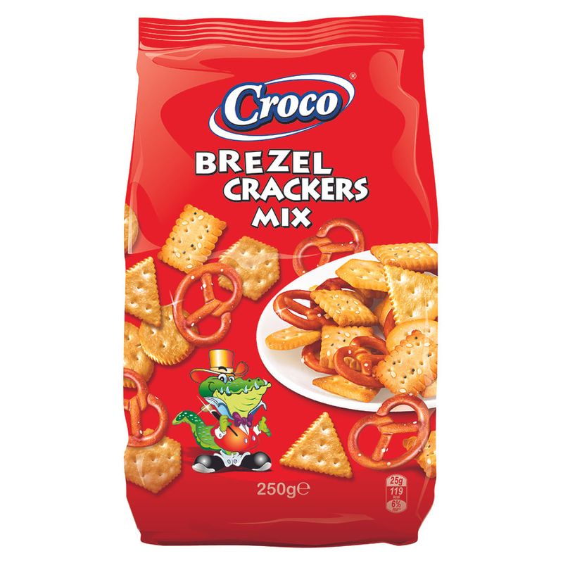 Snacks Croco Brezel si Crackers Mix 250g
