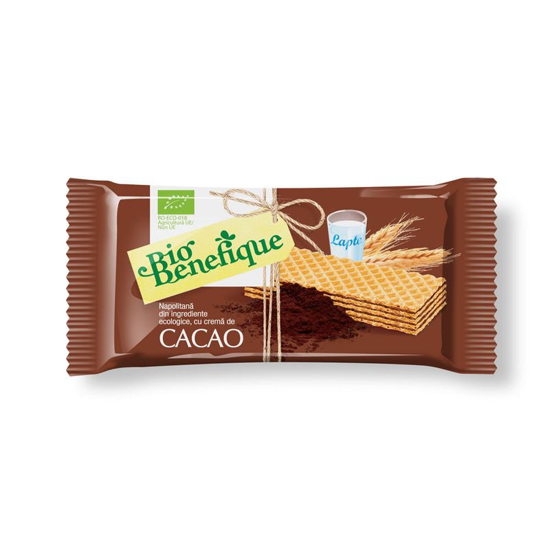 Napolitana Bio Benefique cu crema de cacao 40 g
