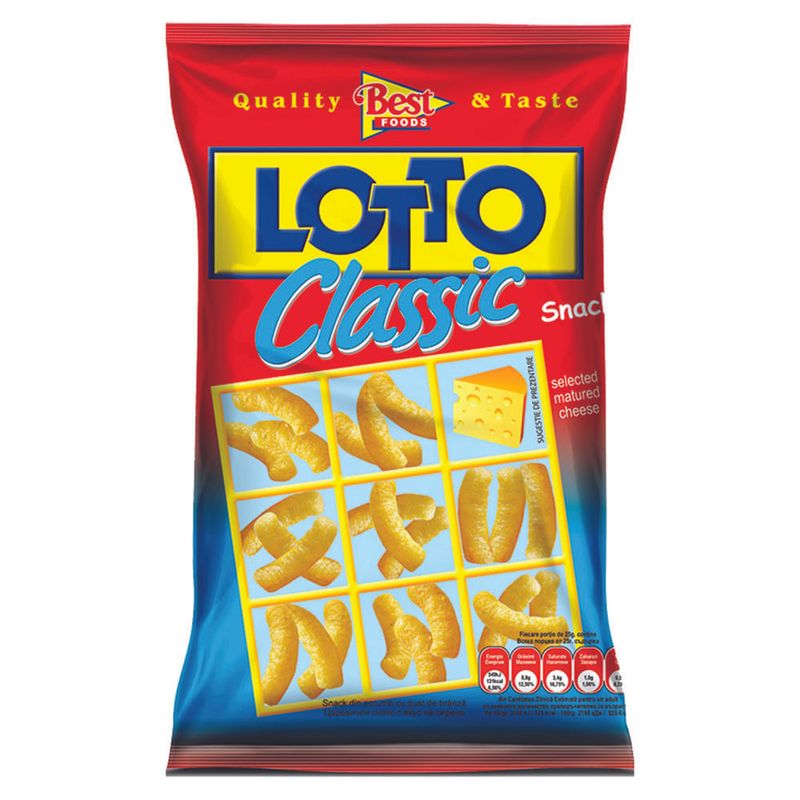 Pufuleti Lotto Classic cu cascaval, 80 g