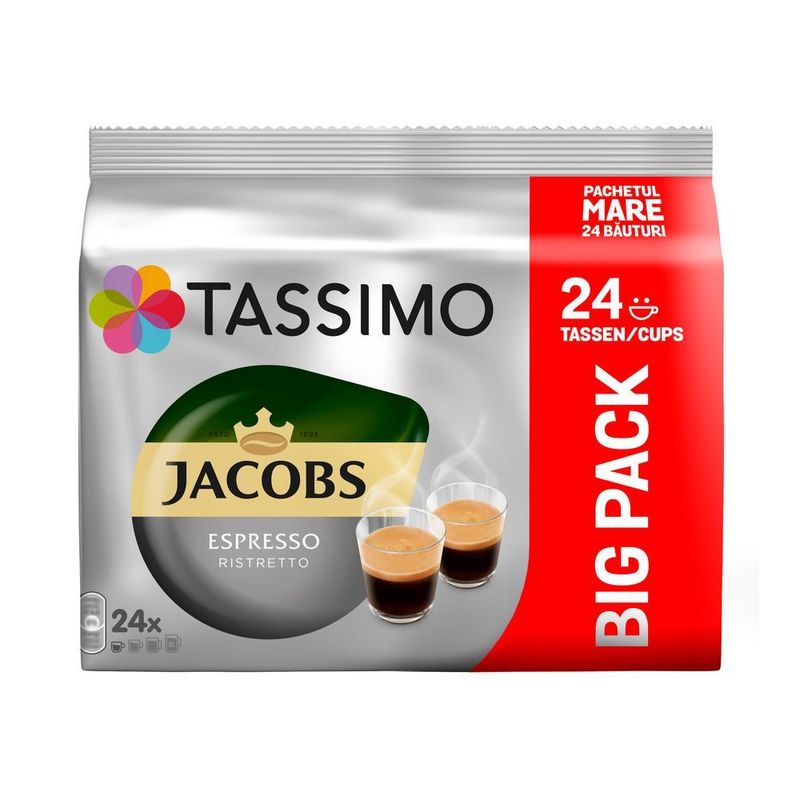 Cafea capsule espresso ristretto Jacobs Tassimo, 24 capsule
