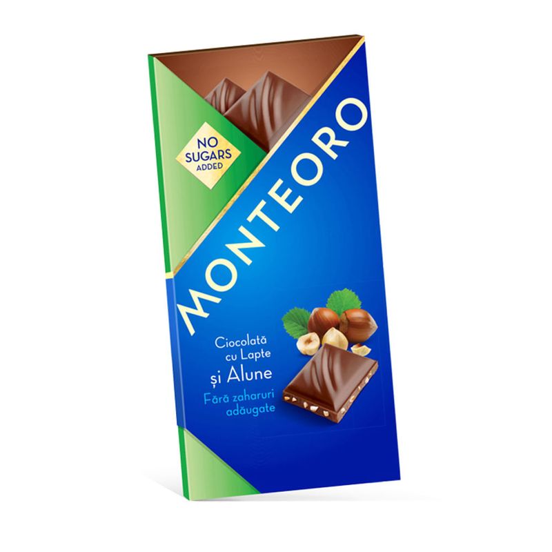 Ciocolata cu lapte si alune Monteoro, 90 g