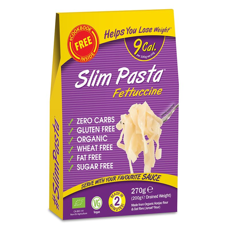 Paste fettuccine Slim Pasta bio, 270 g