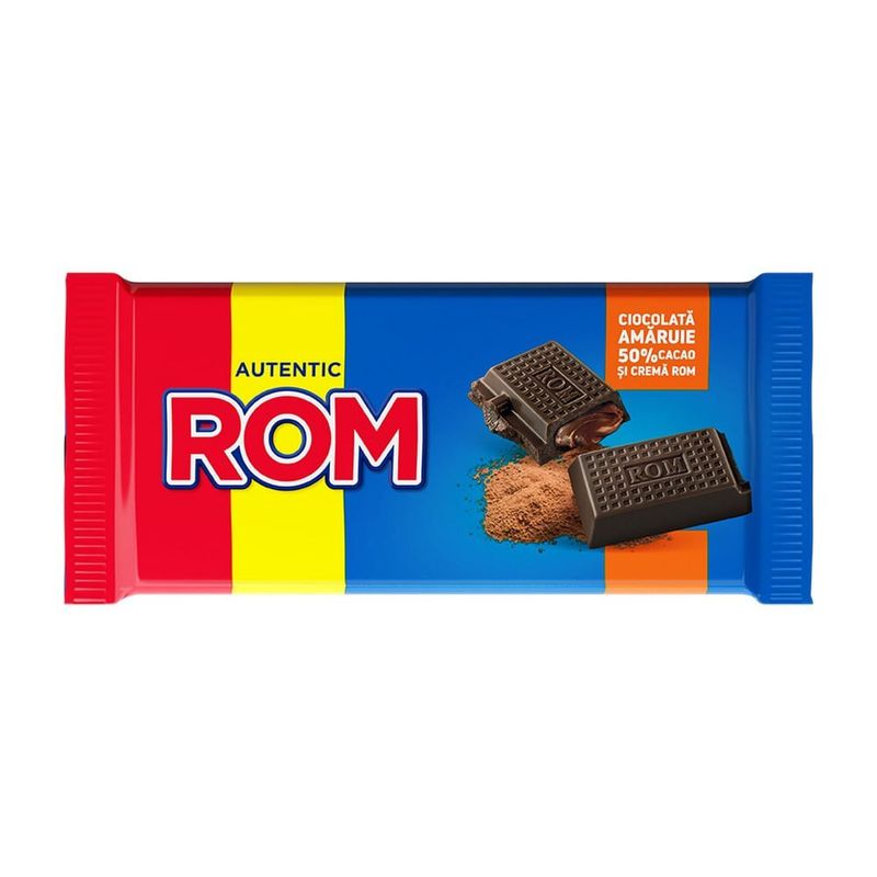 Ciocolata Rom cu cacao si crema de rom, 88 g