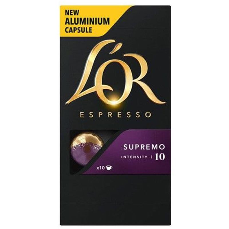 Cafea capsule espresso supremo L'Or Nespresso, intensitate 10, 10 capsule
